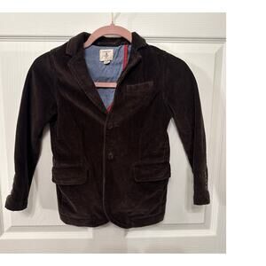 Lands' End Boys' Brown Button Down Corduroy Blazer Jacket, 6